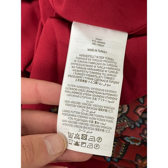 Boden Womens Becky Midi Wrap Dress UK 18R US 14R Red Paisley Floral D0041 NWT - Picture 8 of 14